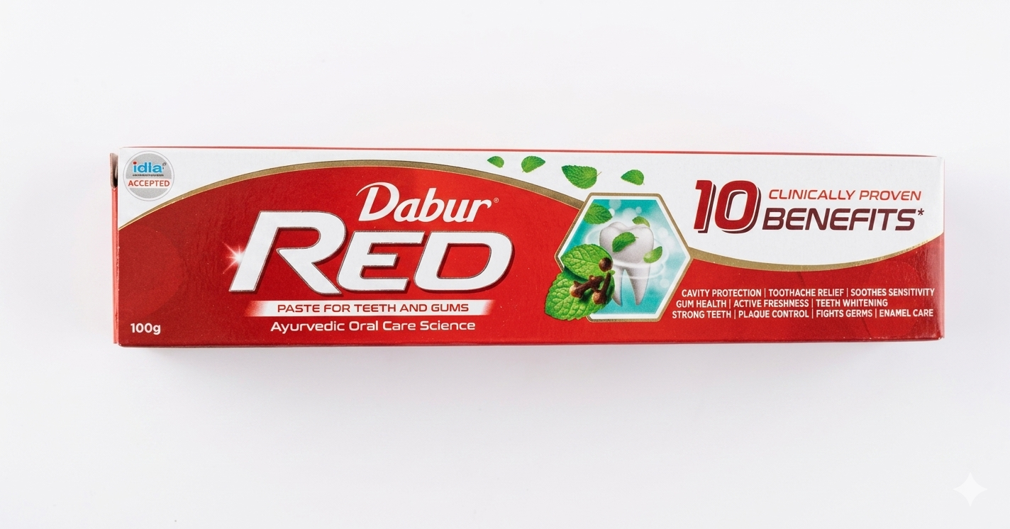 Dabur Red Gel Toothpaste 100g | Ayurvedic Gel Toothpaste with 13 Herbal Ingredients | Helps Fight Plaque, Freshens Breath & Supports Gum Care | Daily Oral Care Toothpaste