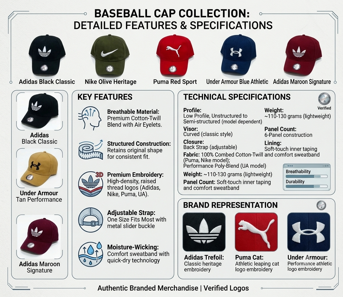 Premium Cotton Baseball Cap | Adjustable Unisex Sports Cap