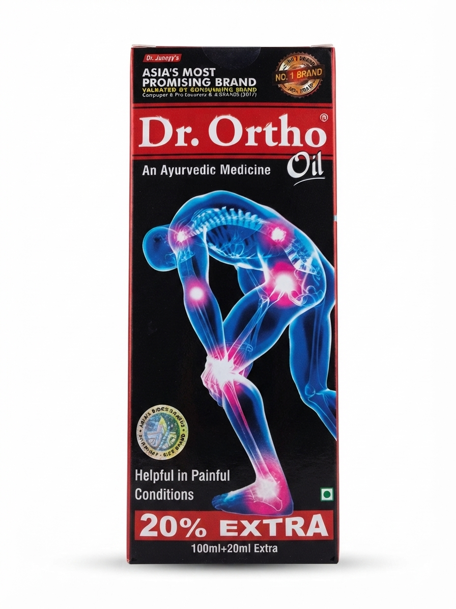 Dr. Ortho Ayurvedic Pain Relief Oil | Herbal Massage Oil for Joint, Knee, Back, Neck & Muscle Pain | Fast Absorbing Body Massage Oil