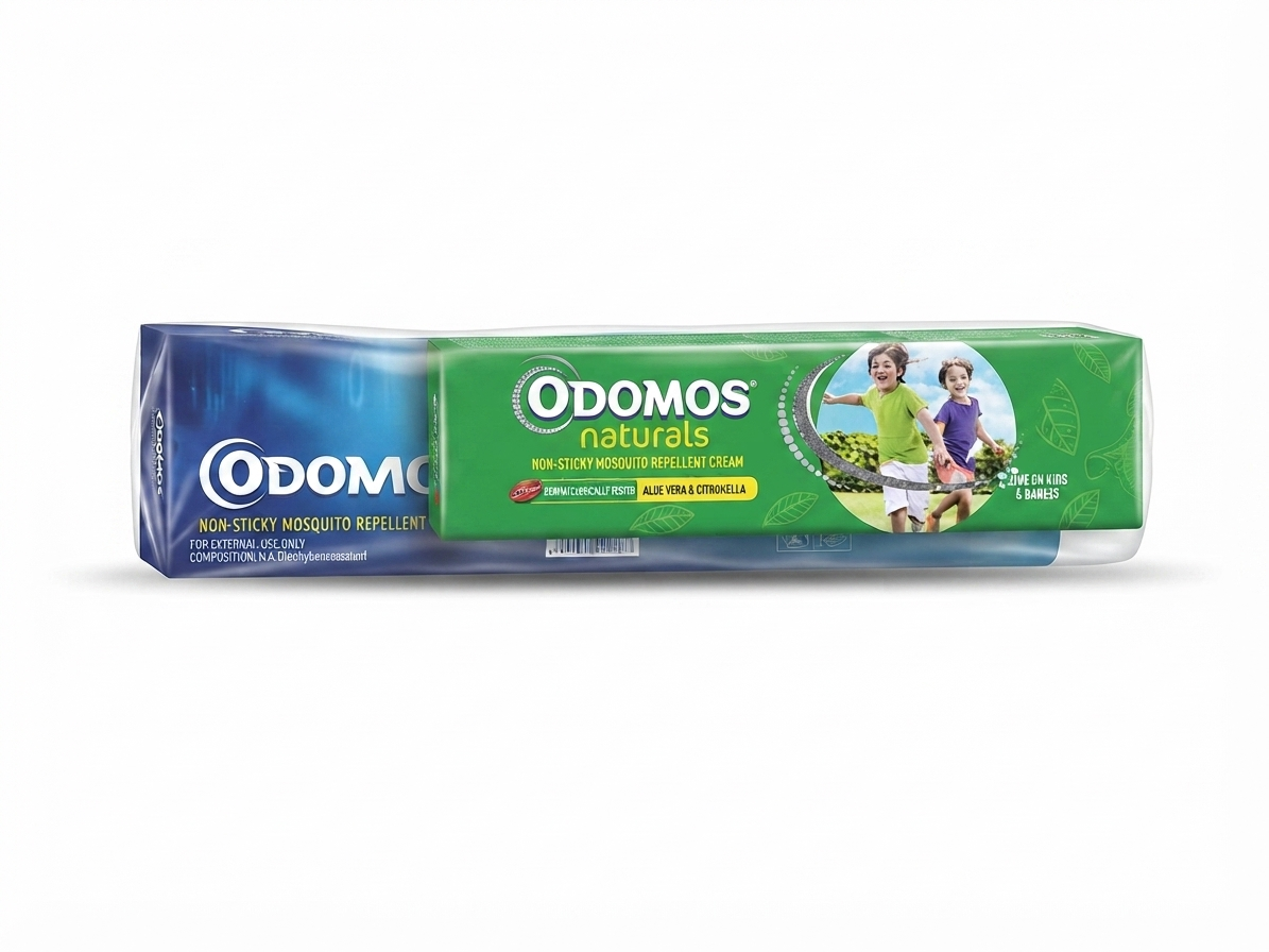 Odomos Mosquito Repellent Cream with Vitamin E & Almond Oil | Non-Sticky Herbal Mosquito Protection | Long Lasting Protection for Family | Safe for Kids & Adults | Travel Friendly