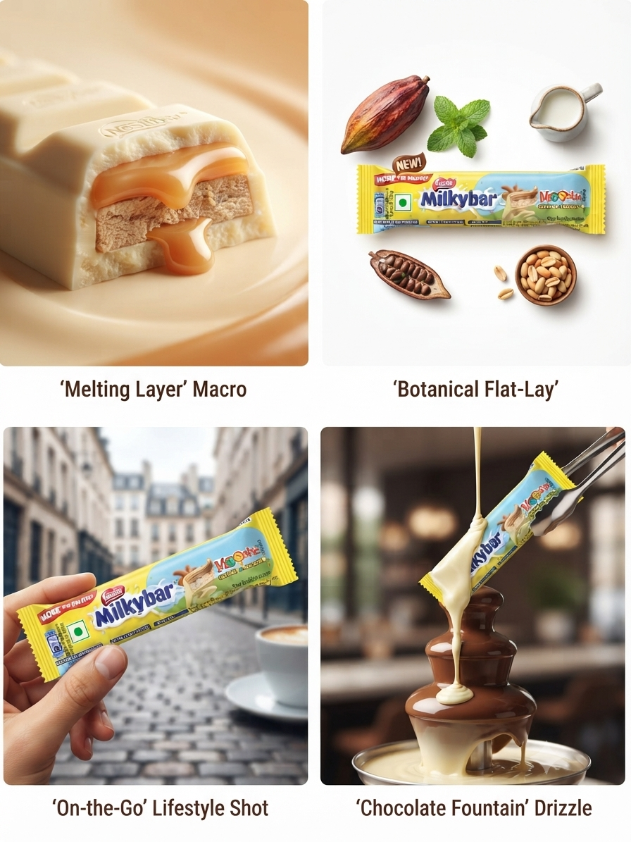 Nestlé Milkybar Moosha White Chocolate Bar with Caramel & Nougat Filling | Creamy White Chocolate | Vegetarian | 25g Snack Bar | Sweet Treat for Kids & Adults