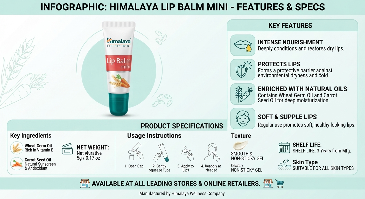 Himalaya Lip Balm Mini, Himalaya lip balm, moisturizing lip balm, hydrating lip balm, natural lip balm, lip care balm, nourishing lip balm, dry lips treatment, daily lip balm