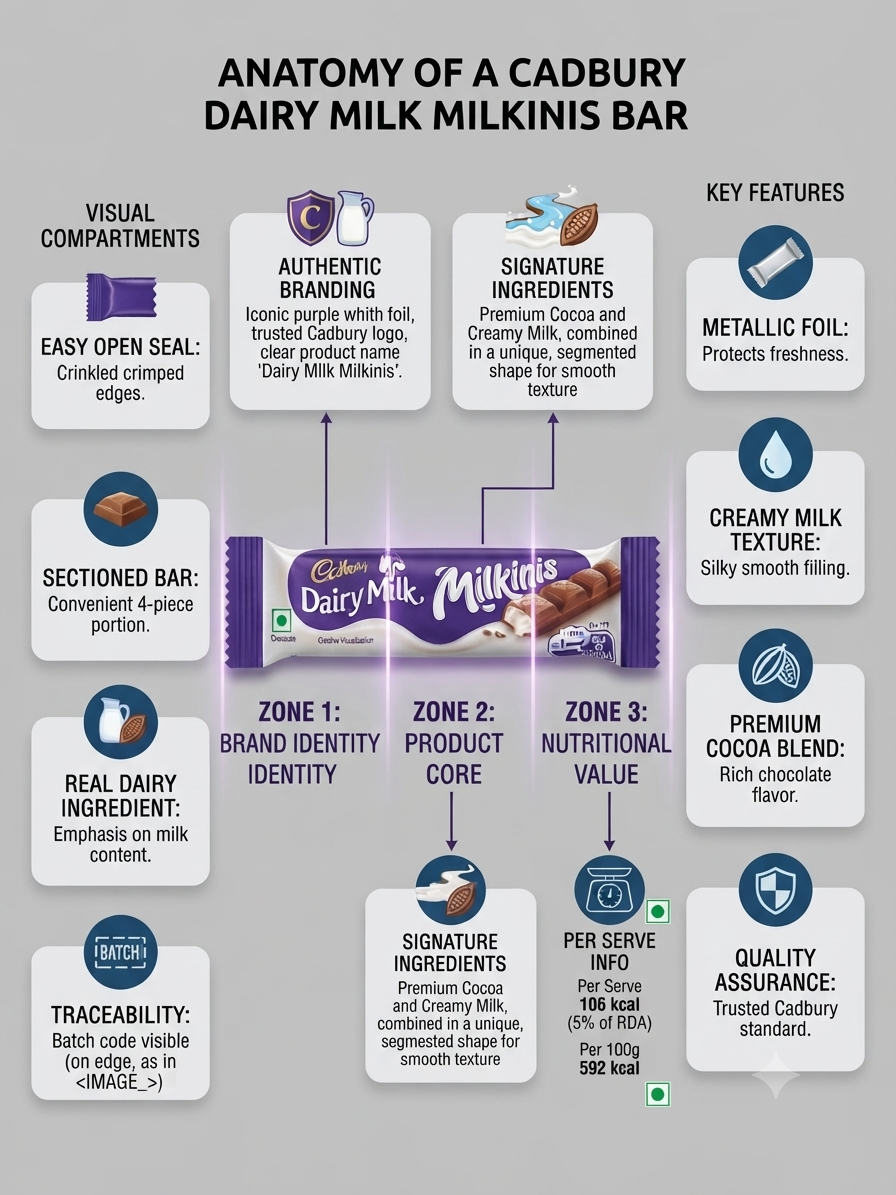 Cadbury Dairy Milk Milkinis Chocolate Bar | Creamy Milk Filled Chocolate | Smooth Milk Chocolate | Vegetarian Chocolate | Perfect for Snacking, Gifting & Sharing