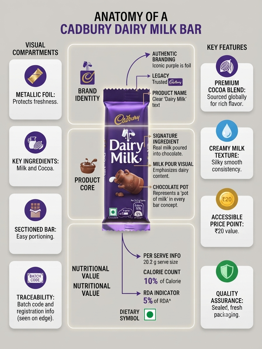 Cadbury Dairy Milk Chocolate Bar | Creamy Milk Chocolate | Smooth & Rich Cocoa | Vegetarian Chocolate | Perfect for Gifting, Snacking & Sharing