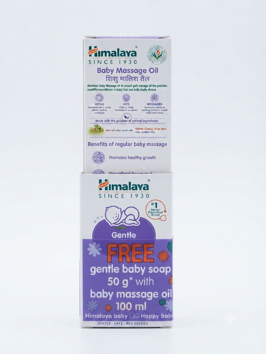 Himalaya Baby Massage Oil 100ml | Natural Herbal Baby Body Oil | Nourishes & Moisturizes Delicate Skin | Ayurvedic Baby Massage Oil | Daily Baby Skin Care