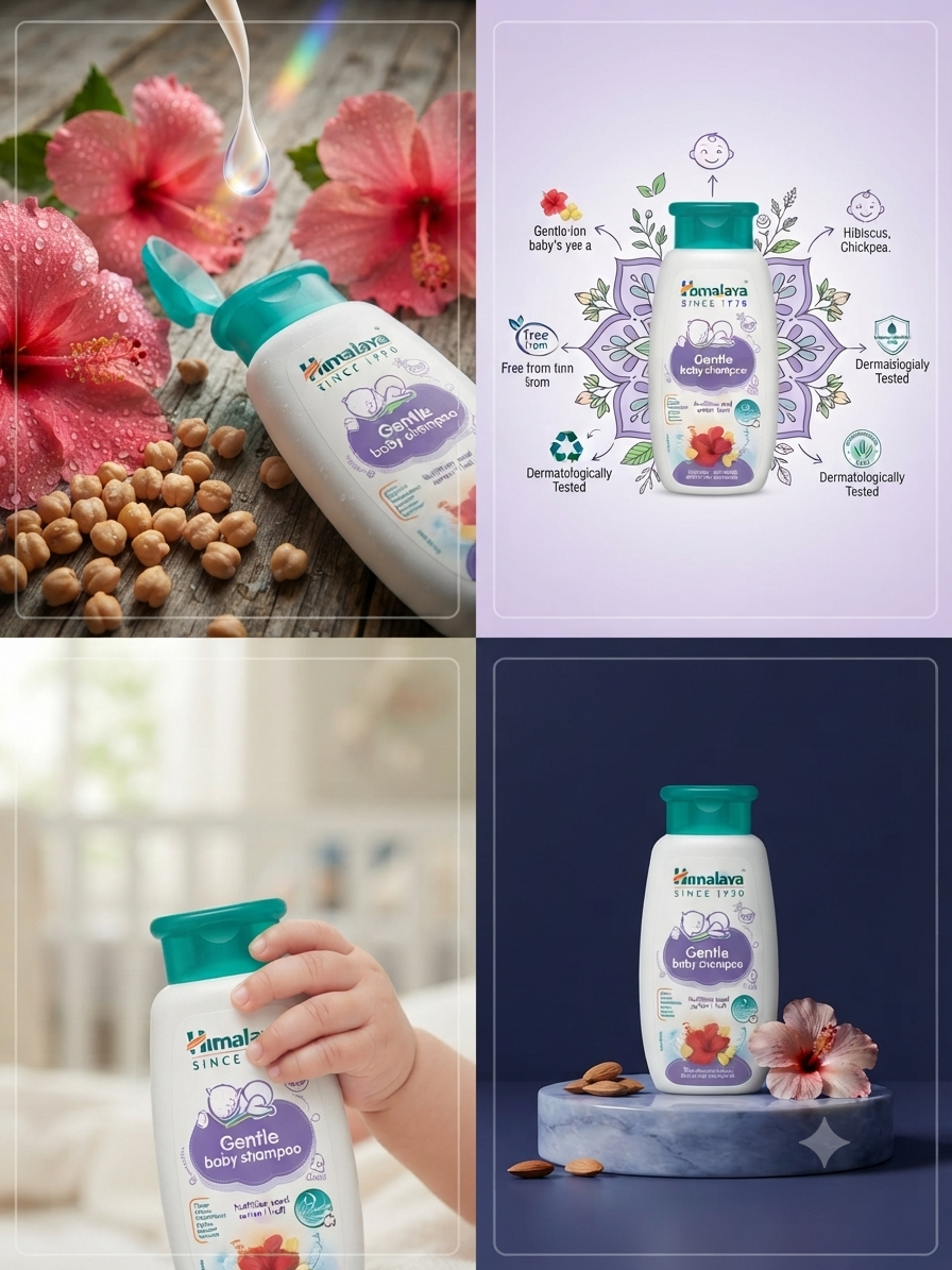 Himalaya Gentle Baby Shampoo 100ml | No Tears Formula | pH 5.5 Balanced | Hibiscus & Chickpea | Sulphate, Paraben & Silicone Free