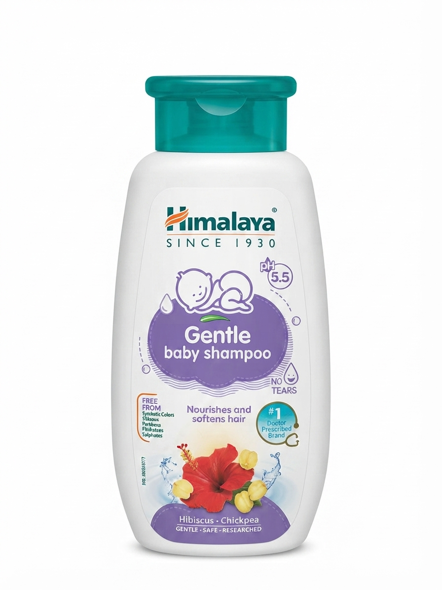 Himalaya Gentle Baby Shampoo 100ml | No Tears Formula | pH 5.5 Balanced | Hibiscus & Chickpea | Sulphate, Paraben & Silicone Free