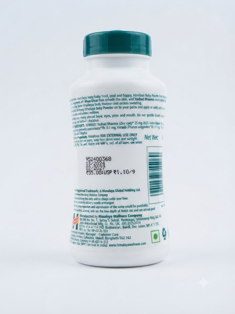 Himalaya Baby Powder (200g/400g) - Refreshing & Cooling Khus-Khus Infusion for Delicate Skin