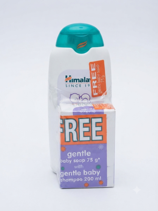 Himalaya Baby Bathing Bundle | Baby Shampoo 200ml & Baby Soap 75g | Gentle Tear-Free Cleansing with Olive Oil, Almond Oil & Khus Grass | Paraben Free | Dermatologically Tested
