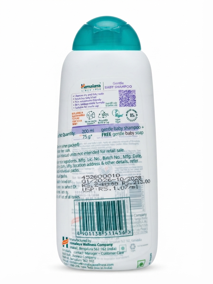 Himalaya Baby Bathing Bundle | Baby Shampoo 200ml & Baby Soap 75g | Gentle Tear-Free Cleansing with Olive Oil, Almond Oil & Khus Grass | Paraben Free | Dermatologically Tested