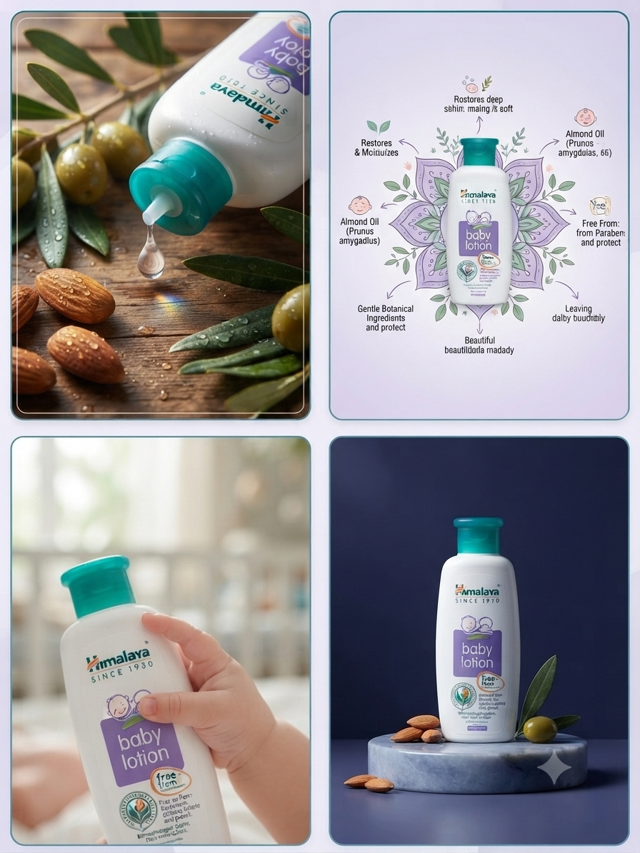 Himalaya Baby Lotion 200ml | Moisturizing Baby Body Lotion with Almond Oil & Olive Oil | Gentle Daily Lotion for Soft & Healthy Baby Skin
