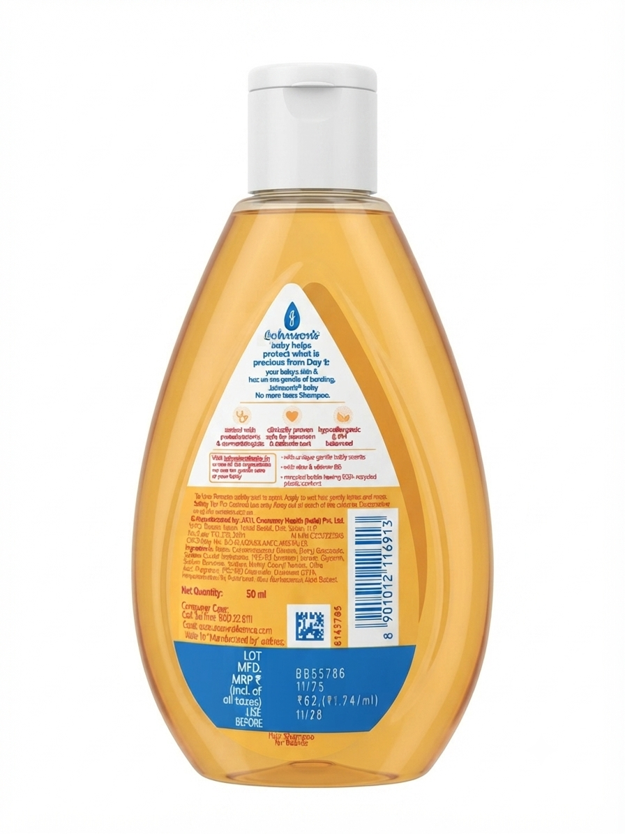 Johnson's Baby Shampoo | No More Tears Formula | Gentle Baby Hair Cleanser | Mild Daily Shampoo for Newborns, Babies & Kids | Dermatologist Tested