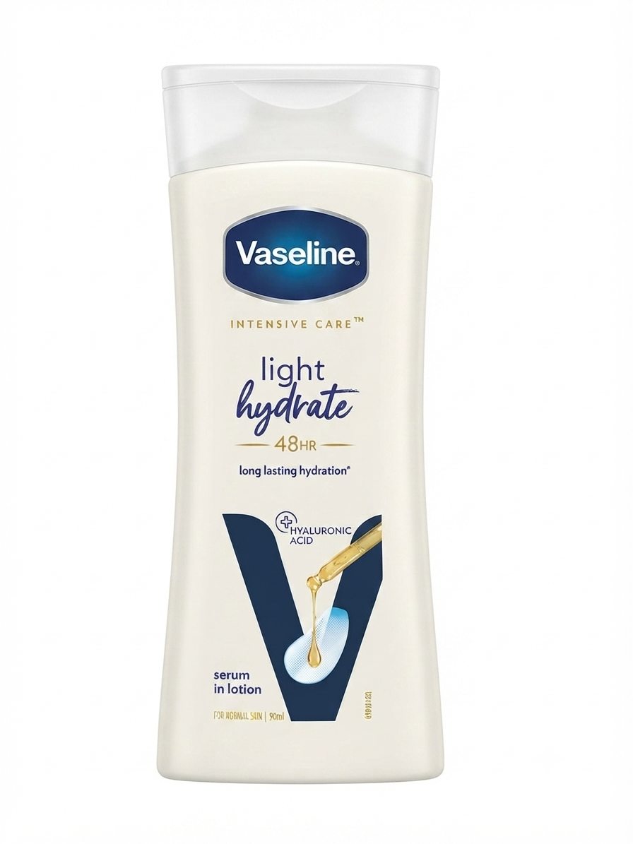 Vaseline Intensive Care Light Hydrate 48Hr Body Lotion | Hyaluronic Acid Serum-In-Lotion | Lightweight Fast Absorbing Daily Moisturizer