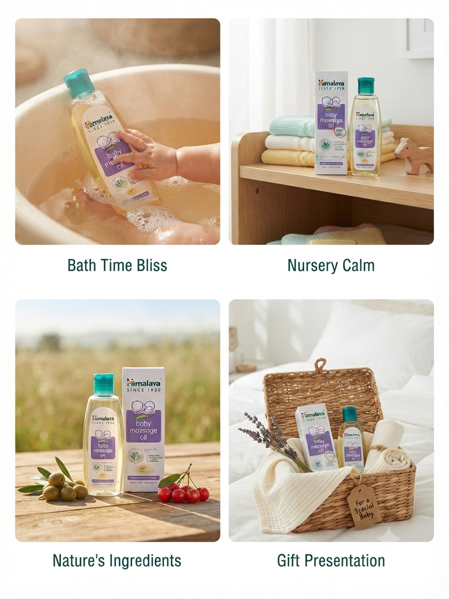 Himalaya Baby Massage Oil 200ml with Free Gentle Baby Soap 75g | Baby Body Massage Oil with Olive Oil & Winter Cherry | Daily Baby Skin Care Combo