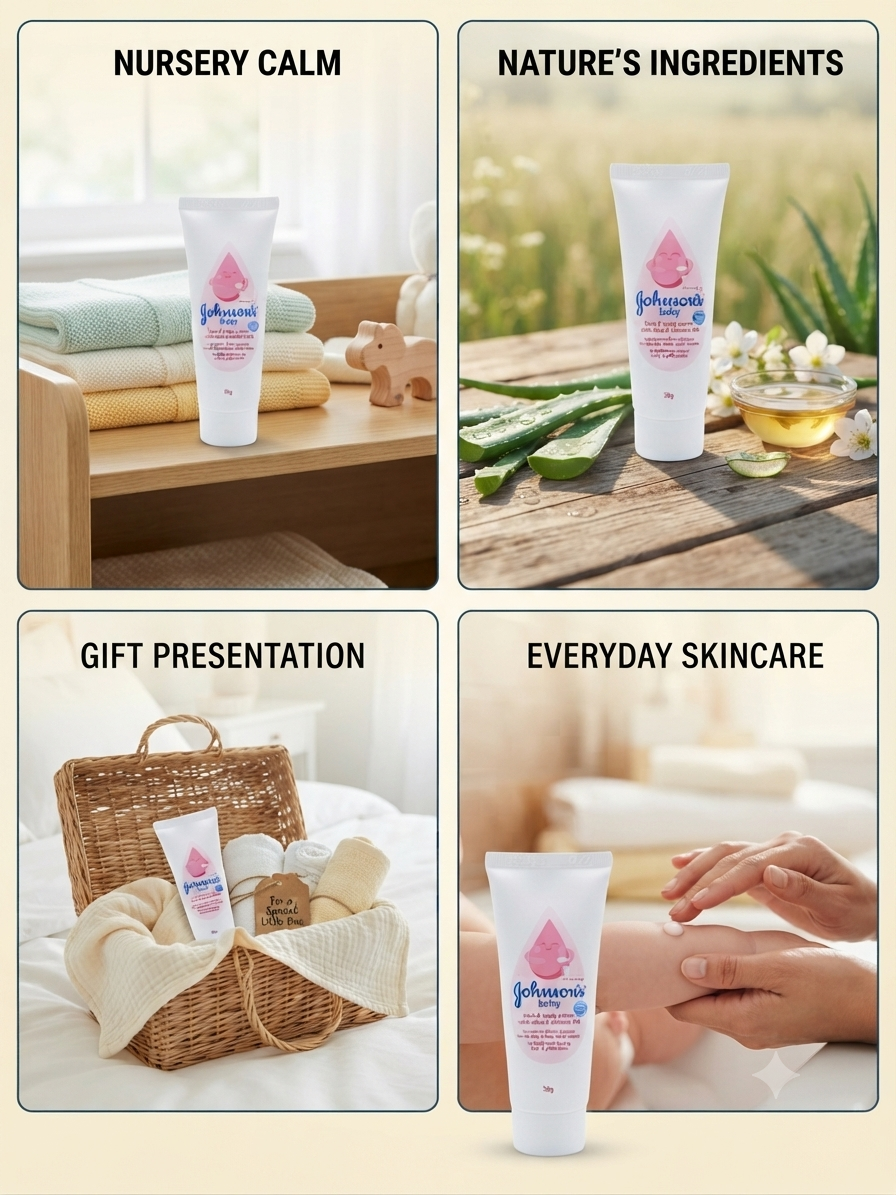 ohnson's Baby Face & Body Cream 30g | Aloe Vera & Vitamin B5 | Gentle Moisturizer for Newborn & Sensitive Skin