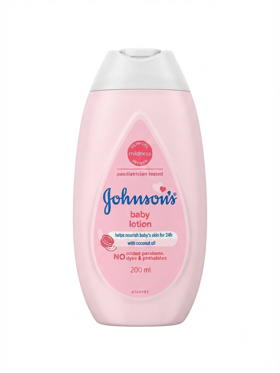 Johnson's Baby Lotion 200ml with Coconut Oil | 24-Hour Moisturizing Baby Body Lotion | Clinically Proven Mildness