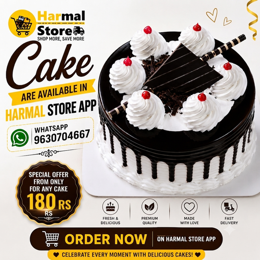 Premium Fresh Birthday, Anniversary & Valentine's Cake 250 grams | Rich Chocolate Truffle Cake | Egg/Eggless Options | Freshly Baked