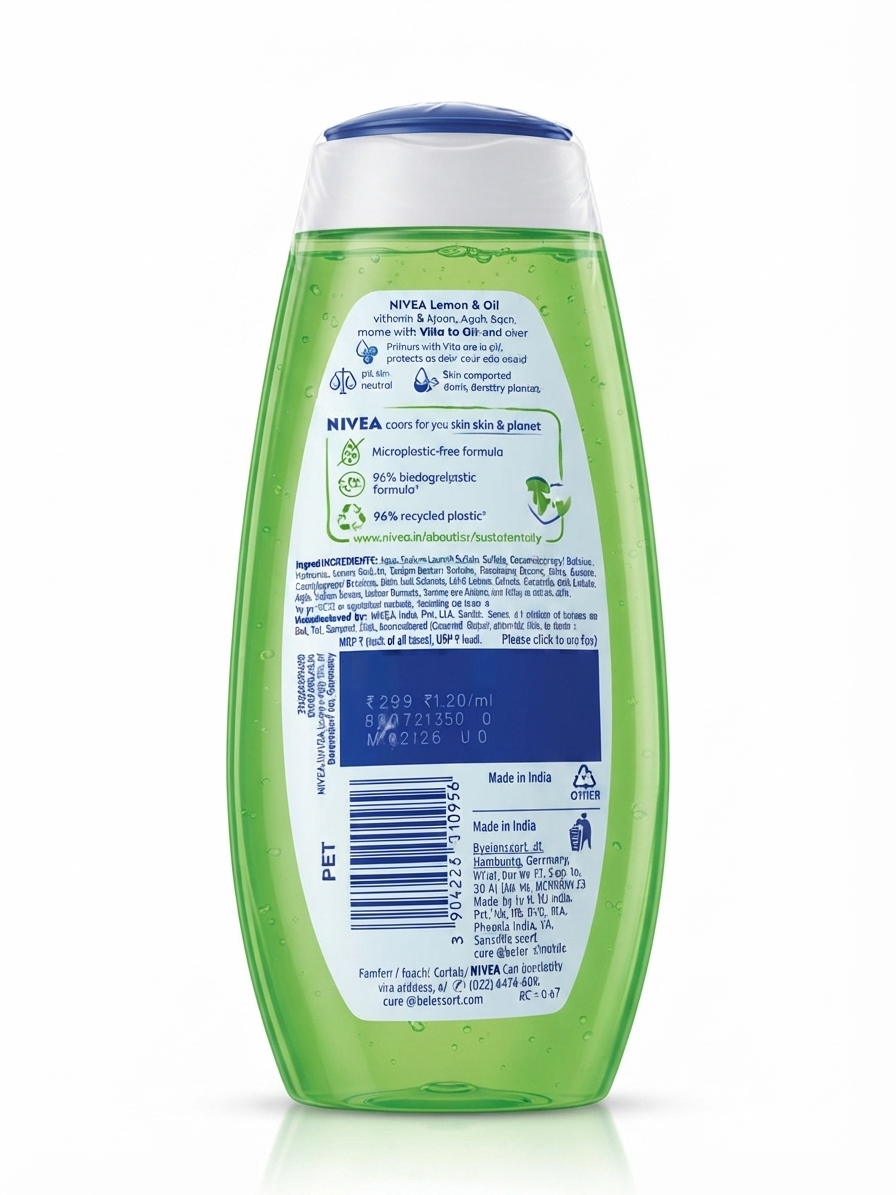 NIVEA Waterlily & Oil Shower Gel 250ml | Vitamin C & E Body Wash | Refreshing Fragrance | pH Skin Neutral | Moisturizing Shower Gel for All Skin Types