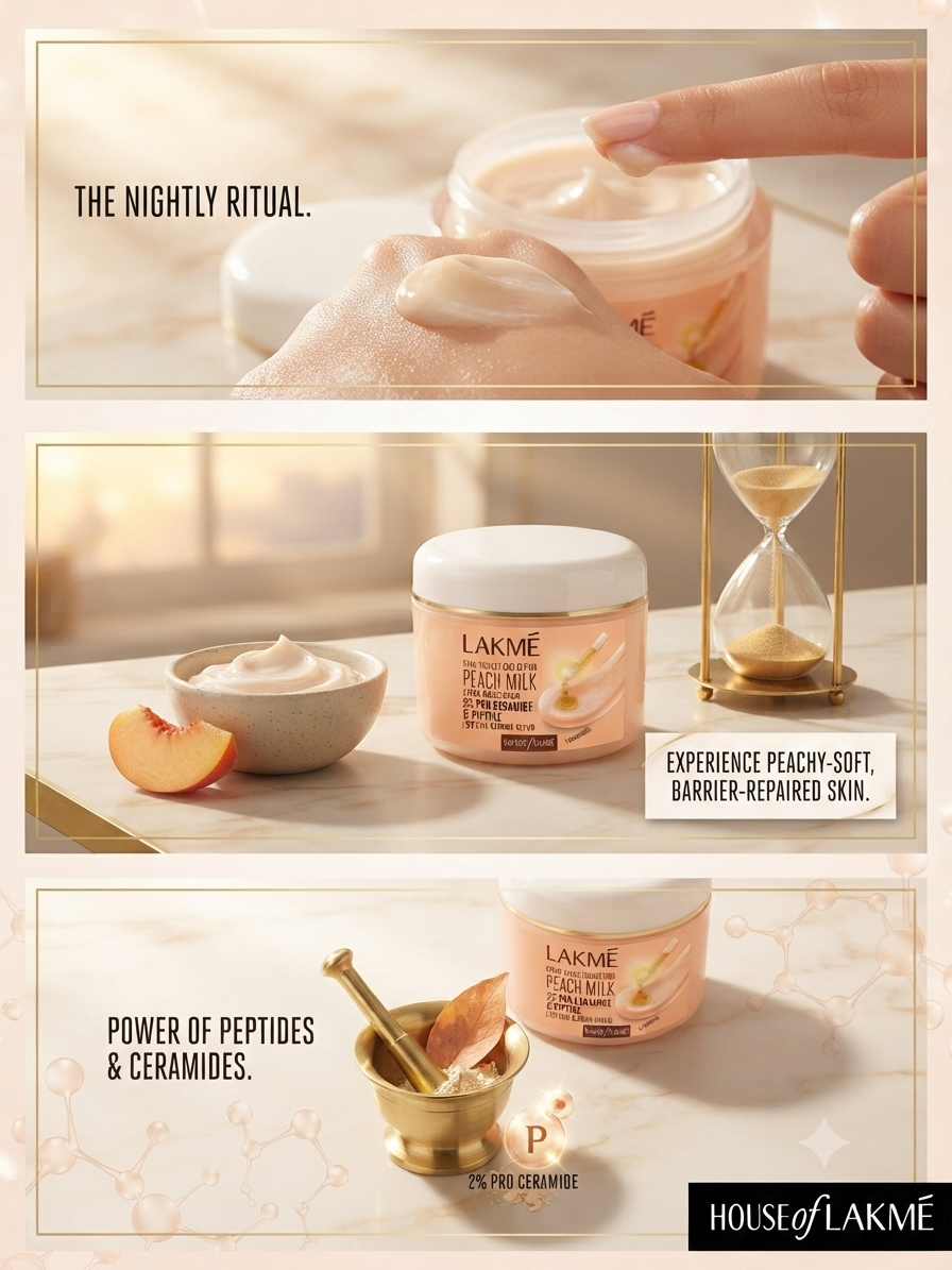 Lakmé Peach Milk Crème Moisturiser 25g 2% Pro Ceramide & Peptide Complex | Peach Extract & Milk Nutrients | Hydrating Face Cream for Dry & Dull Skin | Non-Greasy