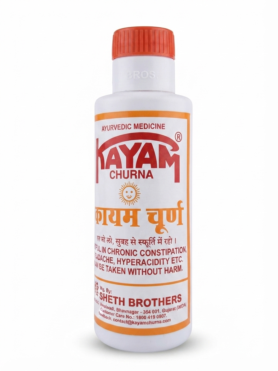 Sheth Brothers Kayam Churna | Ayurvedic Herbal Digestive Powder | Traditional Churna for Constipation & Digestive Comfort