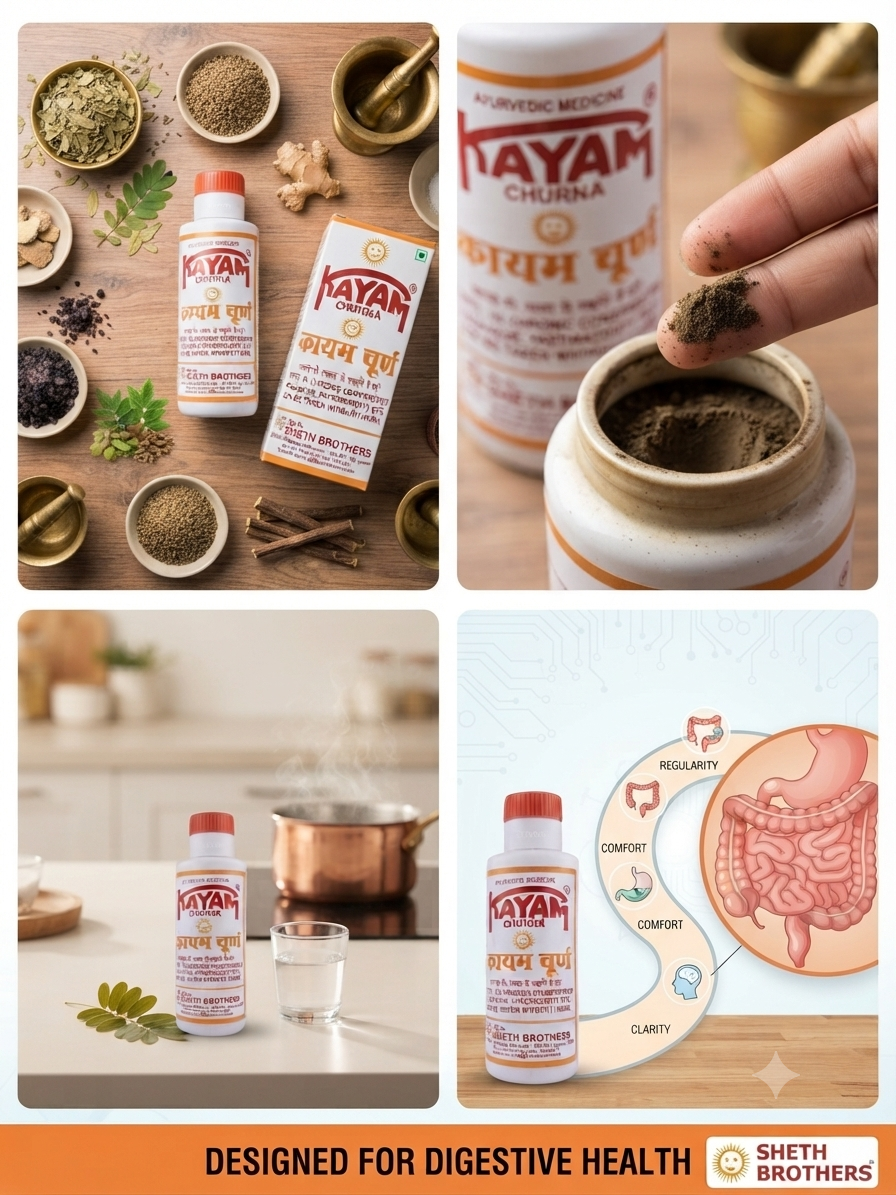 Sheth Brothers Kayam Churna | Ayurvedic Herbal Digestive Powder | Traditional Churna for Constipation & Digestive Comfort