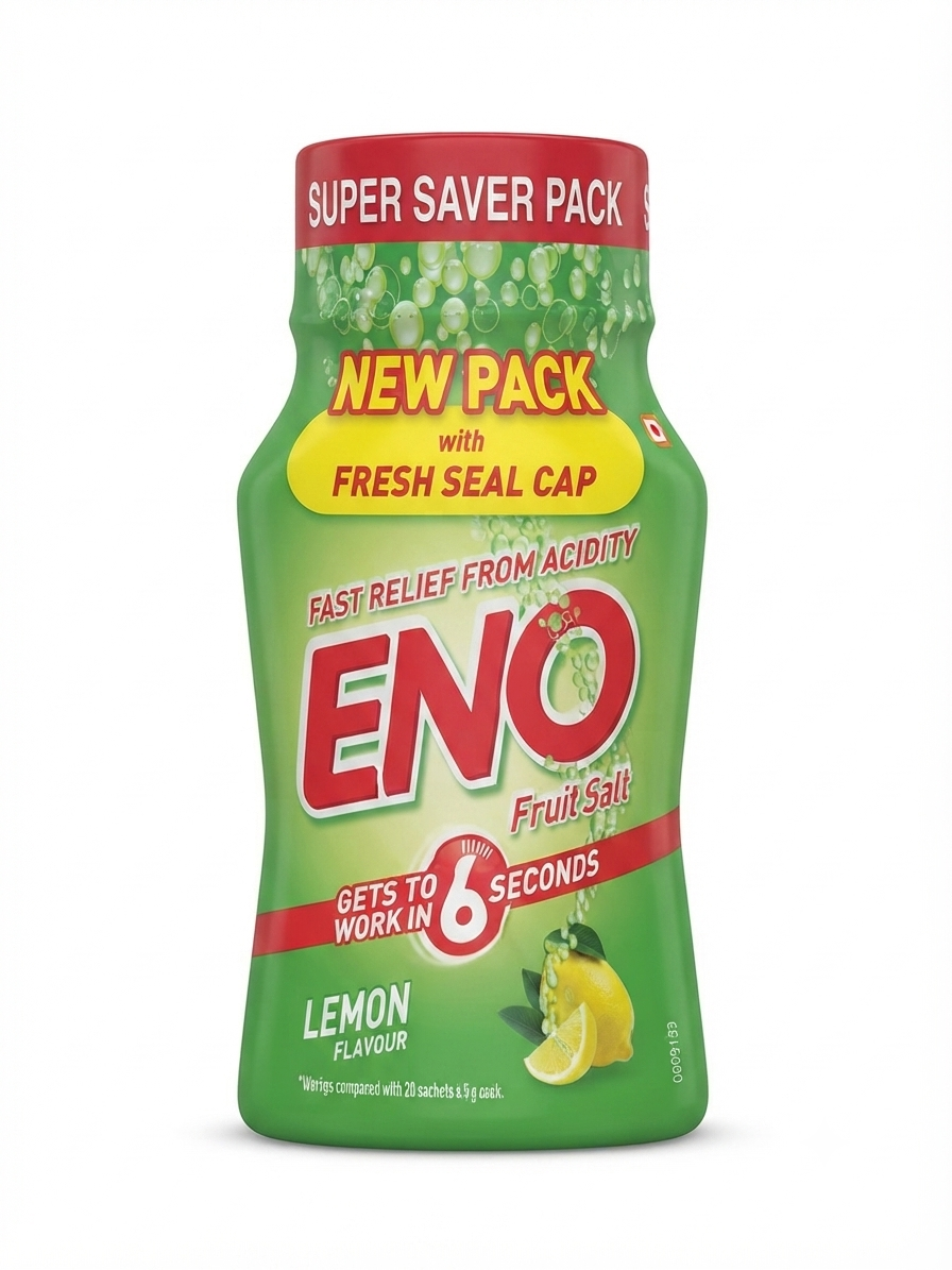 ENO Fruit Salt Lemon 100g | Fast Relief from Acidity, Heartburn & Acid Indigestion | Effervescent Antacid Powder | Refreshing Lemon Flavour