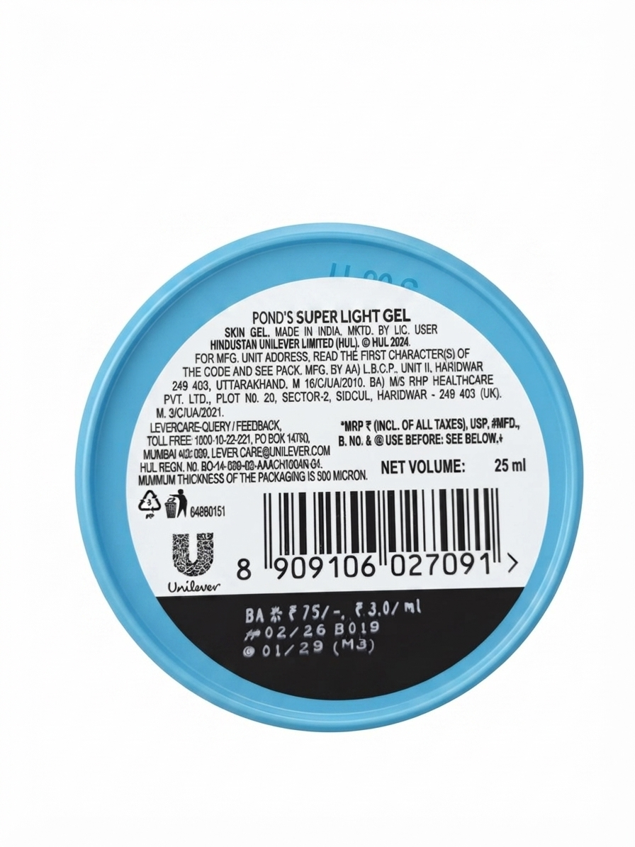 POND'S Hydra Miracle Super Light Gel Moisturizer | Lightweight Hydrating Face Gel with Cera-Hyamino Complex, Glycerin & Niacinamide | Non-Greasy