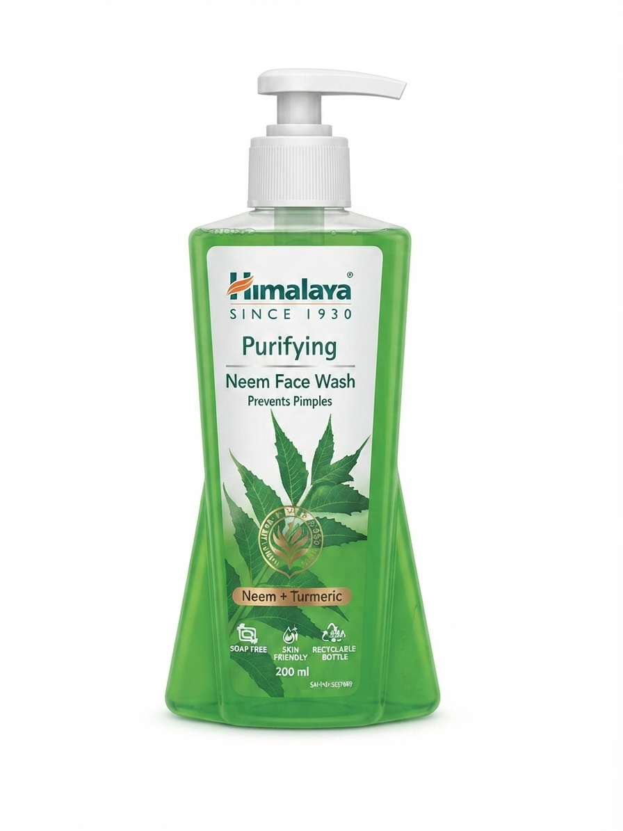 Himalaya Purifying Neem Face Wash 200ml | Neem & Turmeric Face Cleanser | Soap-Free Gel Face Wash | For Oily & Acne-Prone Skin | Daily Facial Cleanser