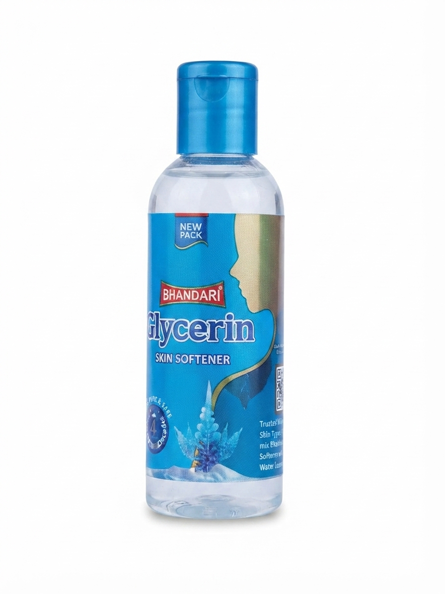 Bhandari Glycerin Skin Softener | Pure Glycerin for Skin | Moisturizer for Dry & Rough Skin | Lightweight Non-Greasy Formula | For Face, Hands & Body