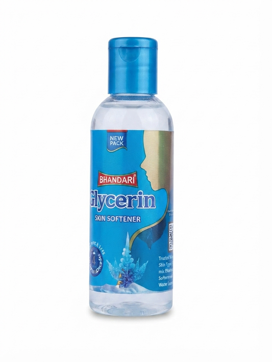 Bhandari Glycerin Skin Softener | Pure Glycerin for Skin | Moisturizer for Dry & Rough Skin | Lightweight Non-Greasy Formula | For Face, Hands & Body