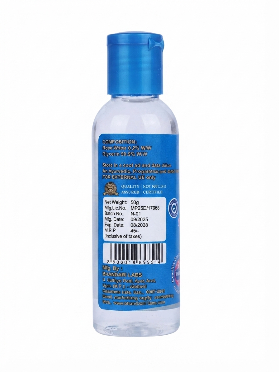 Bhandari Glycerin Skin Softener | Pure Glycerin for Skin | Moisturizer for Dry & Rough Skin | Lightweight Non-Greasy Formula | For Face, Hands & Body