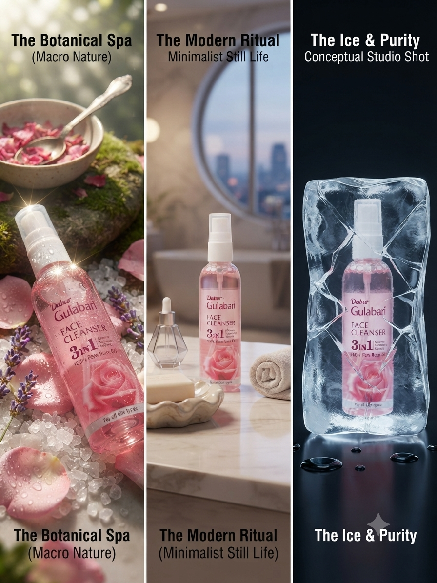 Dabur Gulabari 3-in-1 Face Cleanser | Rose-Based Facial Cleanser for Face & Neck | Lightweight Non-Greasy Formula | Daily Cleansing & Refreshing Skincare