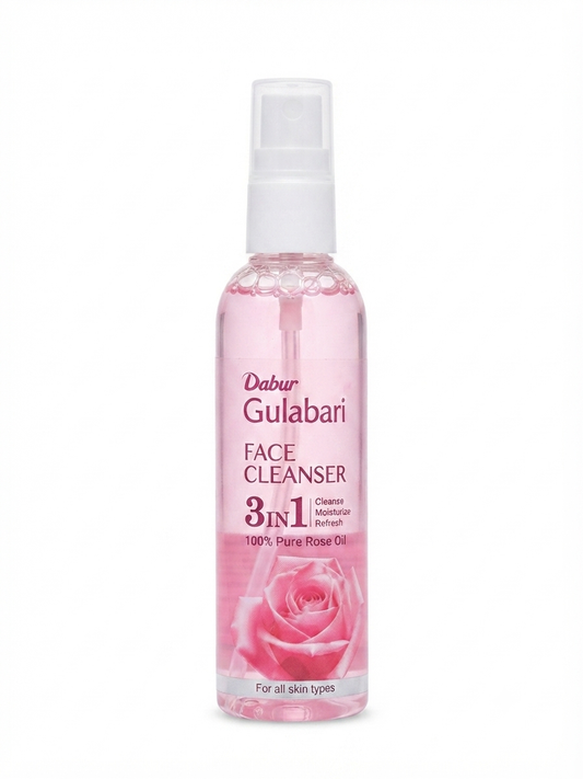 Dabur Gulabari 3-in-1 Face Cleanser | Rose-Based Facial Cleanser for Face & Neck | Lightweight Non-Greasy Formula | Daily Cleansing & Refreshing Skincare