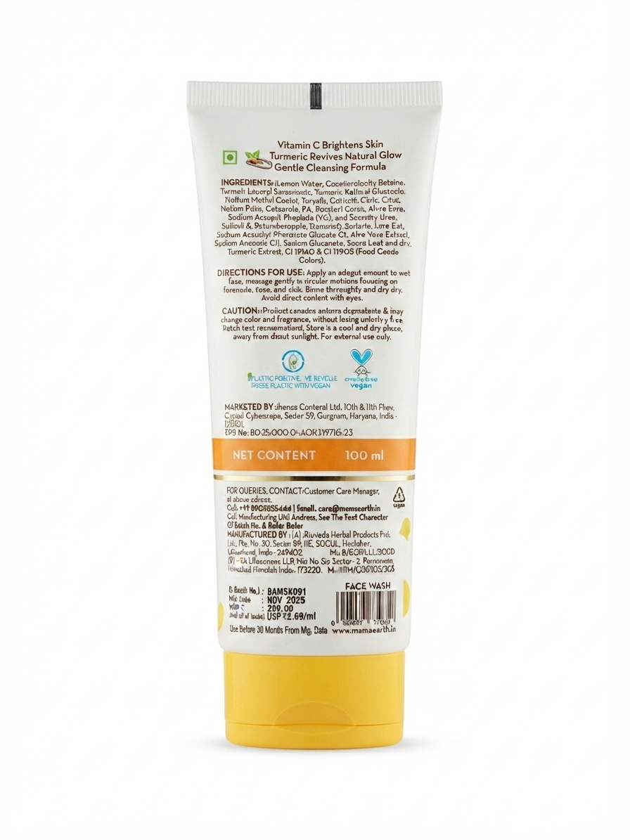 Mamaearth Vitamin C Daily Glow Face Wash with Vitamin C & Turmeric, 100 ml