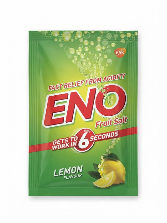 ENO Fruit Salt Antacid Powder, Lemon Flavour, Fast Relief from Acidity, Heartburn & Indigestion, Effervescent Powder for Oral Solution