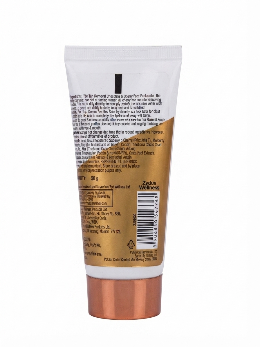 Everyuth Naturals Tan Removal Chocolate & Cherry Face Pack 50g, De-Tan & Deep Pore Cleansing Face Pack with Cherry & Cocoa Extracts, Skin Rejuvenating & Brightening Face Pack for All Skin Types