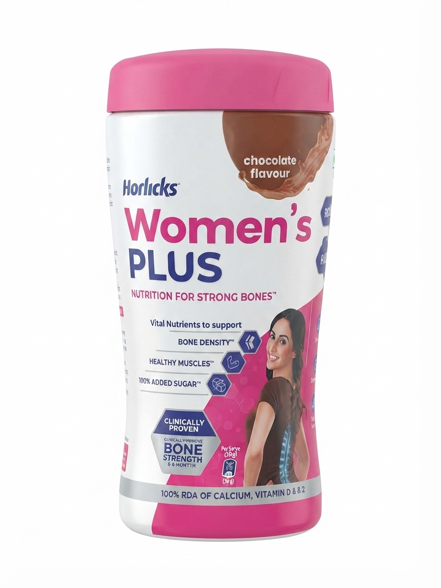 Horlicks Women’s Plus Chocolate Flavour Nutrition Drink, Calcium, Vitamin D & K2 for Bone Strength, Protein & Muscle Support, Daily Nutrition Supplement for Adult Women, 400g