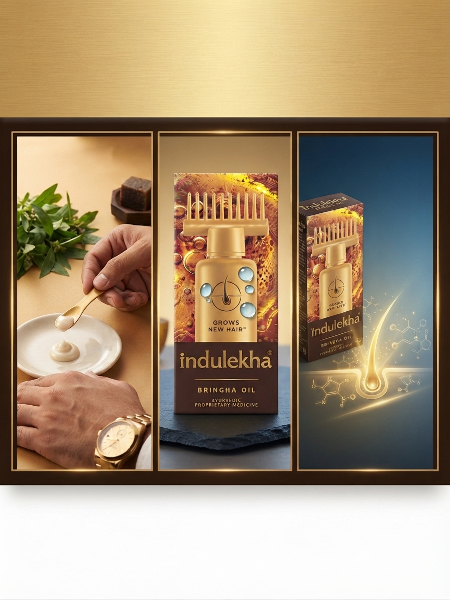 Indulekha Bringha Ayurvedic Hair Oil with Comb Applicator, Hair & Scalp Treatment, Helps Strengthen Hair Roots, Nourishes Scalp, Helps Reduce Hair Fall, 50ml