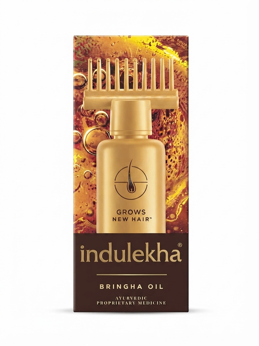 Indulekha Bringha Ayurvedic Hair Oil with Comb Applicator, Hair & Scalp Treatment, Helps Strengthen Hair Roots, Nourishes Scalp, Helps Reduce Hair Fall, 50ml