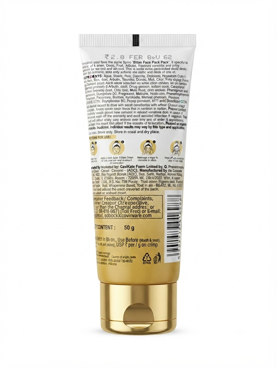 Spinz DeTAN Face Pack, 100g, Deep De-Tan Facial Mask with Besan, Honey, Kojic Acid & Lactic Acid, Skin Brightening Face Pack, Salon-Like Glow, 15-Minute Treatment