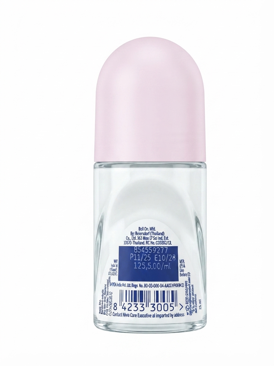 NIVEA Pearl & Beauty Roll-On Deodorant for Women, 72H Derma Active Protection, Pearl Extract & Avocado Oil, 0% Alcohol, Smooth & Beautiful Skin, Floral Scent, 50ml