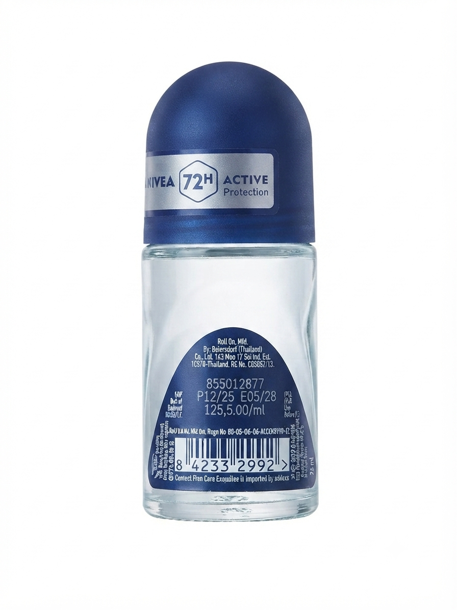 NIVEA MEN Cool Kick Roll-On Deodorant for Men, 72H Cooling Freshness & Odor Protection, 0% Ethyl Alcohol, Cool Fresh Scent, Dermatologically Approved, 50ml