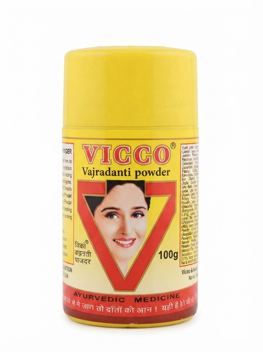 Vicco Vajradanti Ayurvedic Tooth Powder for Strong Teeth & Healthy Gums, Herbal Oral Care with Ayurvedic Herbs, Helps Maintain Gum & Dental Health, 100g