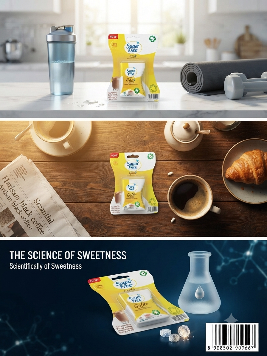 Sugar Free Gold+ Sweetener Tablets with Sucralose & Chromium, 500 Pellets, Sugar Substitute for Tea, Coffee & Beverages, 0 Calorie Sweetener, Made in India