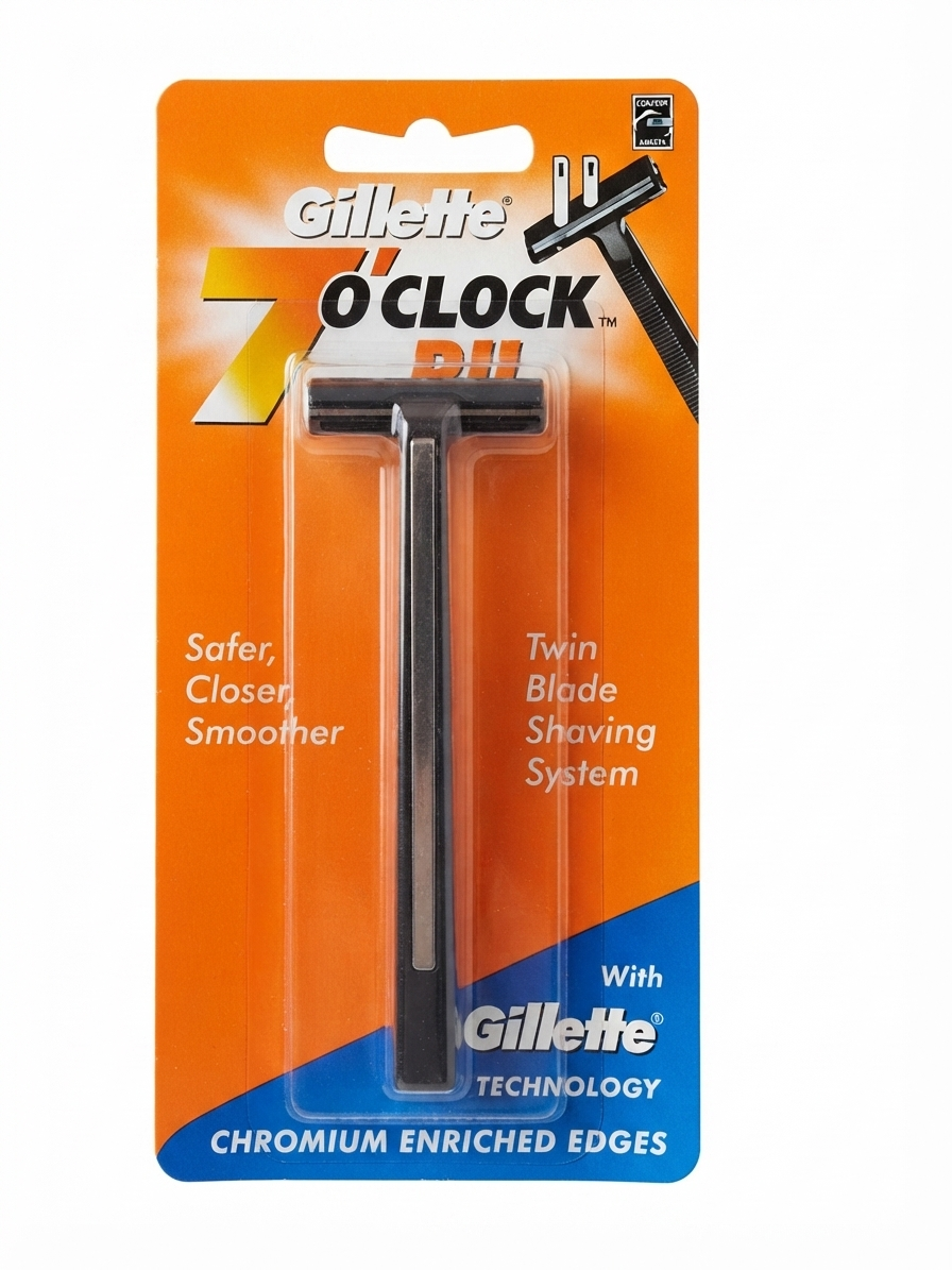 Gillette 2-Blade Razor for Men, Twin Blade Shaving System with Chromium Enriched Edges, Ergonomic Handle & Pivoting Head, Smooth Comfortable Shave