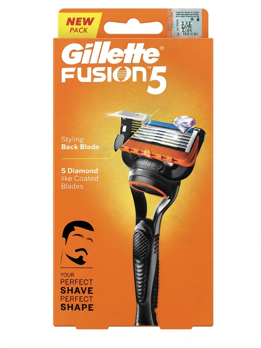 Gillette Fusion5 Razor for Men, 5-Blade Precision Shaving System with FlexBall Technology, Precision Trimmer, Lubrication Strip, Ergonomic Grip, 1 Handle + 2 Cartridges