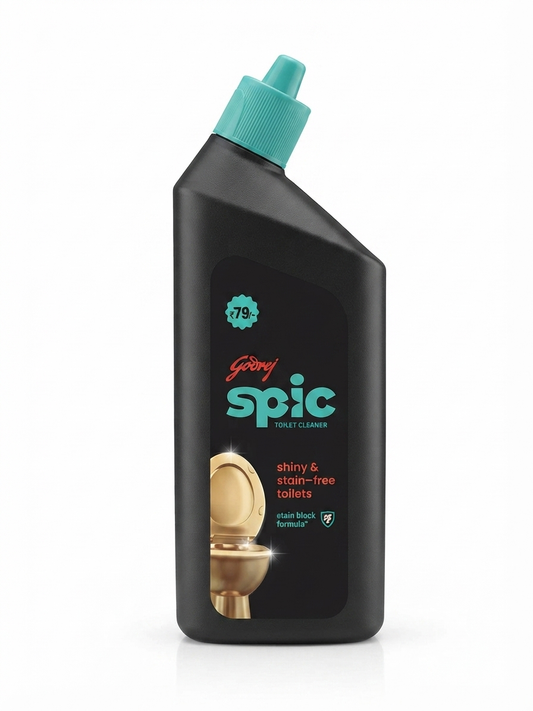Godrej SPIC Toilet Cleaner Liquid, Thick Viscous Formula for Toilet Bowl Cleaning, Stain Removal & Germ Protection, Easy Under-Rim Application