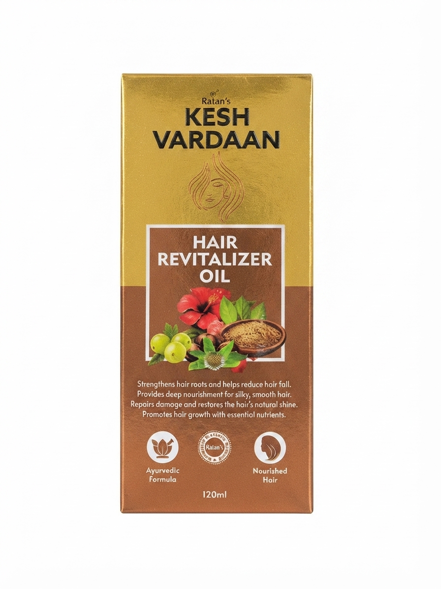 Ratan’s Kesh Vardaan Hair Revitalizer Oil 120ml | Ayurvedic Herbal Hair Oil with Amla, Hibiscus & Bhringraj | Hair & Scalp Nourishment Oil