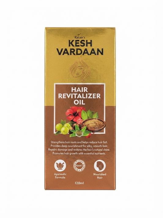 Ratan’s Kesh Vardaan Hair Revitalizer Oil 120ml | Ayurvedic Herbal Hair Oil with Amla, Hibiscus & Bhringraj | Hair & Scalp Nourishment Oil