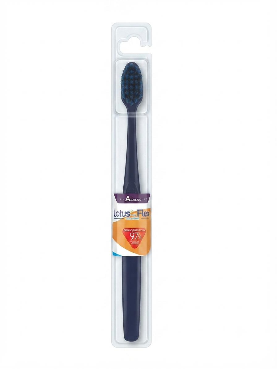 Lotus-Flex Ultra-Soft Toothbrush for Gum Care, Feathered Micro-Fine Bristles, Flex-Neck Design, Wave Contour Bristles, Ergonomic Grip, Gentle Daily Oral Care